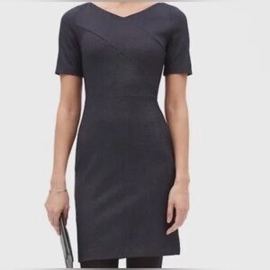 Banana Republic Elegant Navy with White PolkaDots Sheath Dress